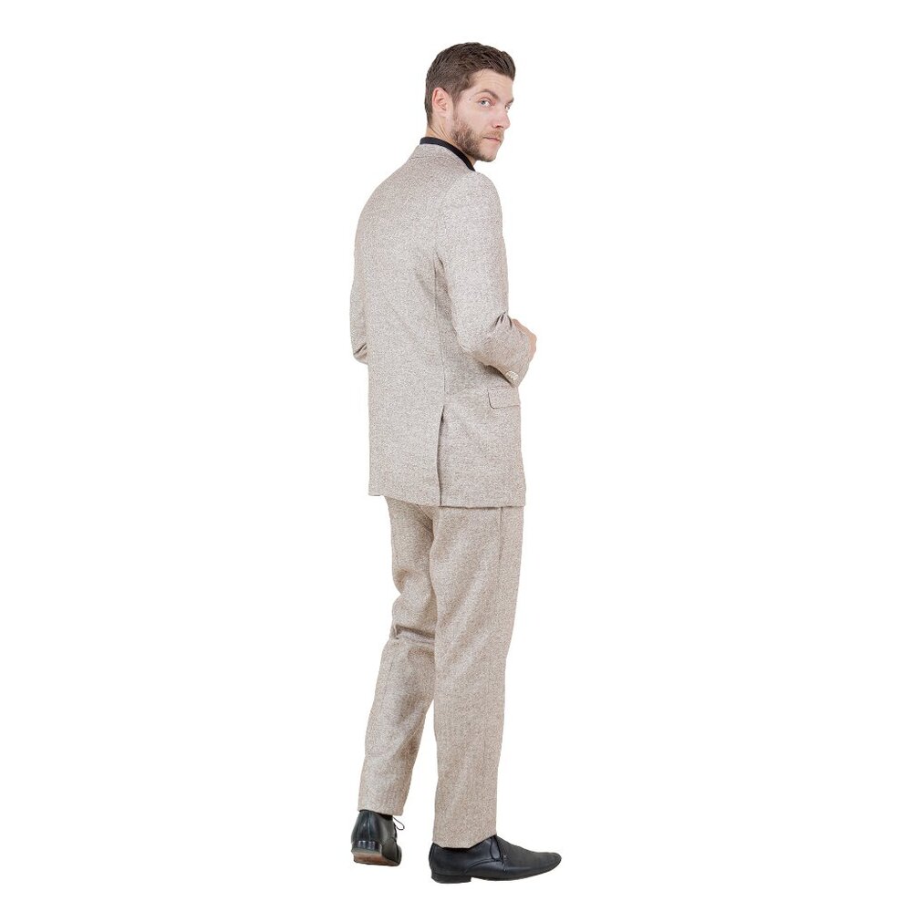 Hybrid Fit Classic Tweed Beige Mens Suit by Sean Alexander - Picture 9 of 9